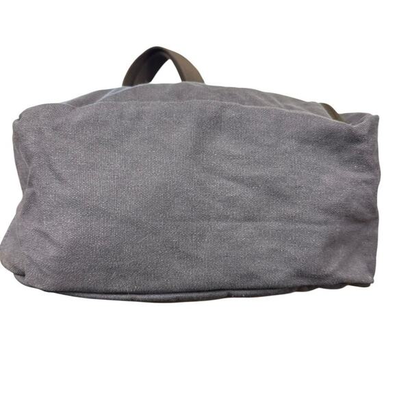 Duluth Trading Gray Brown Canvas Double Handle Bag Tote Shoulder Handbag Travel - Picture 13 of 16